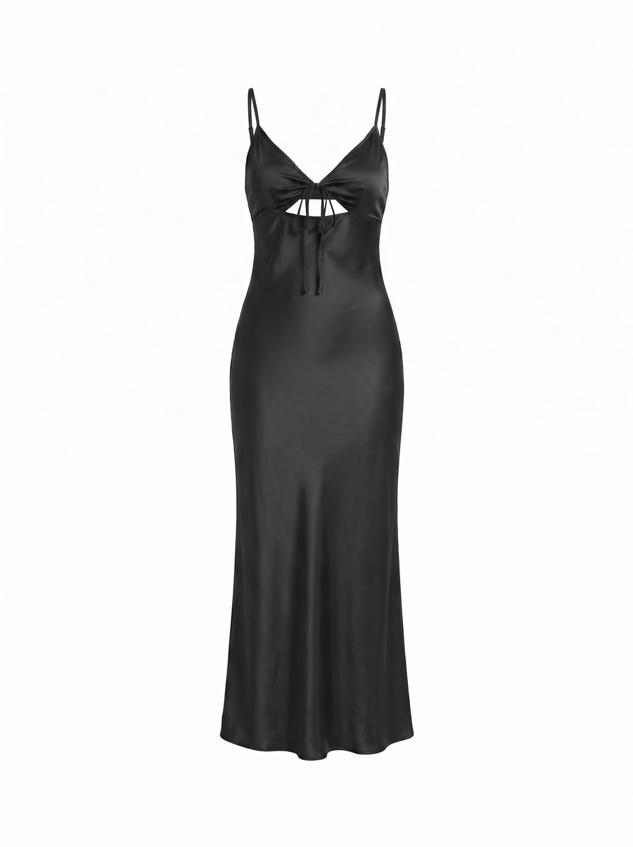 Blaire Maxikleid in Satinoptik mit Cut-Out