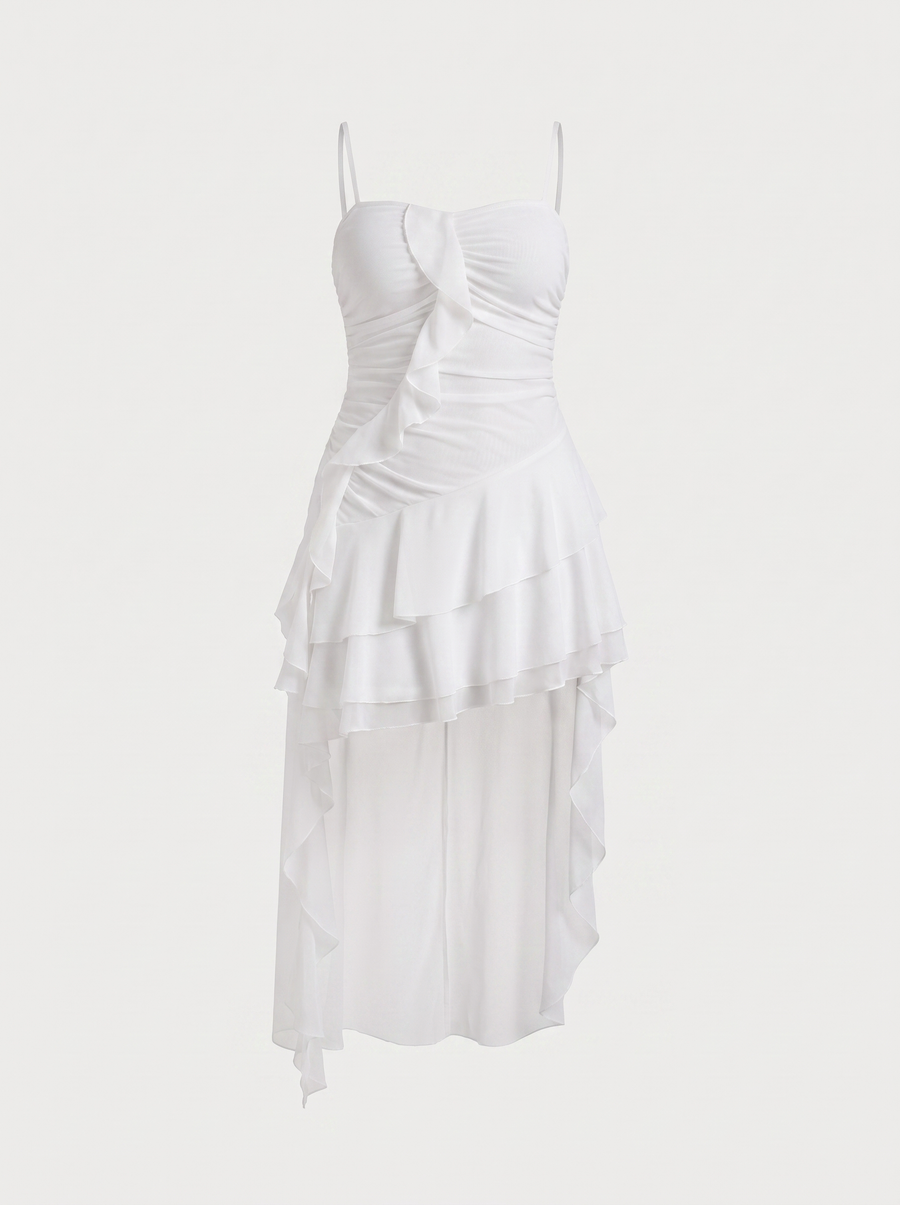 Colette Minikleid mit Rüschen und Vokuhila-Saum