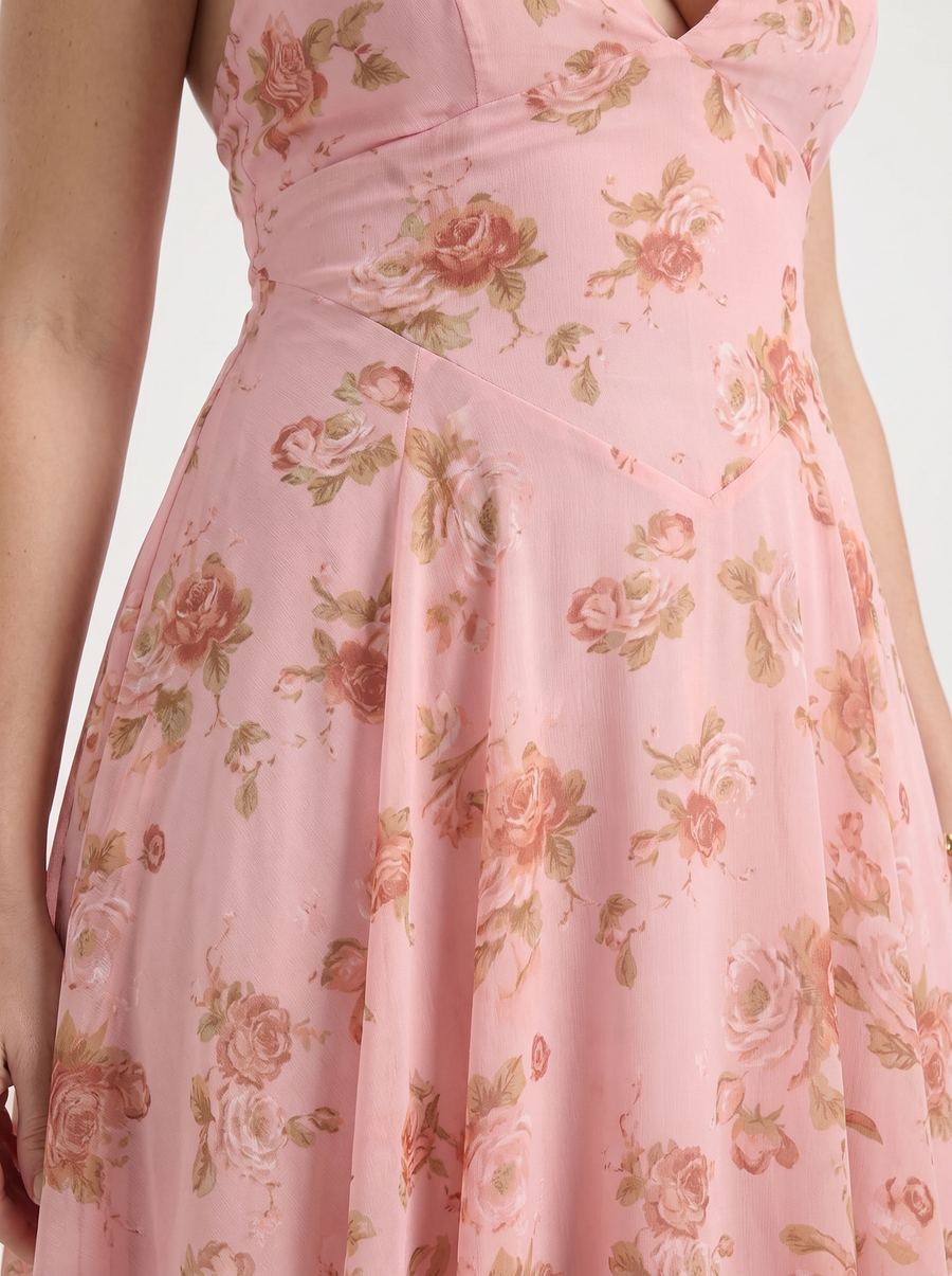 Kaley Midikleid mit Neckholder und Blumenprint