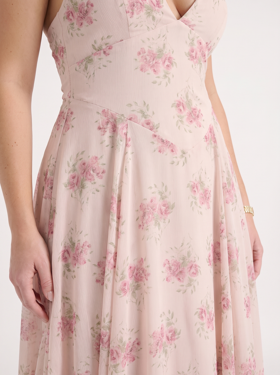 Kaley Midikleid mit Neckholder und Blumenprint