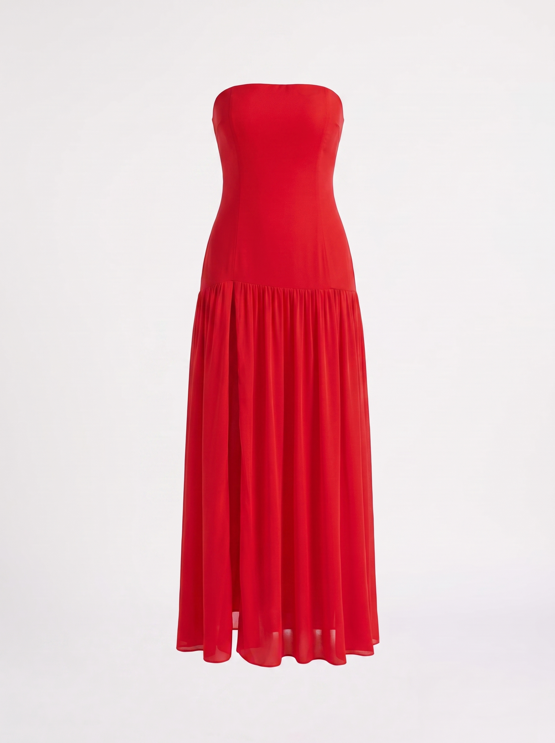 Skye Schulterfreies Maxikleid mit Beinschlitz