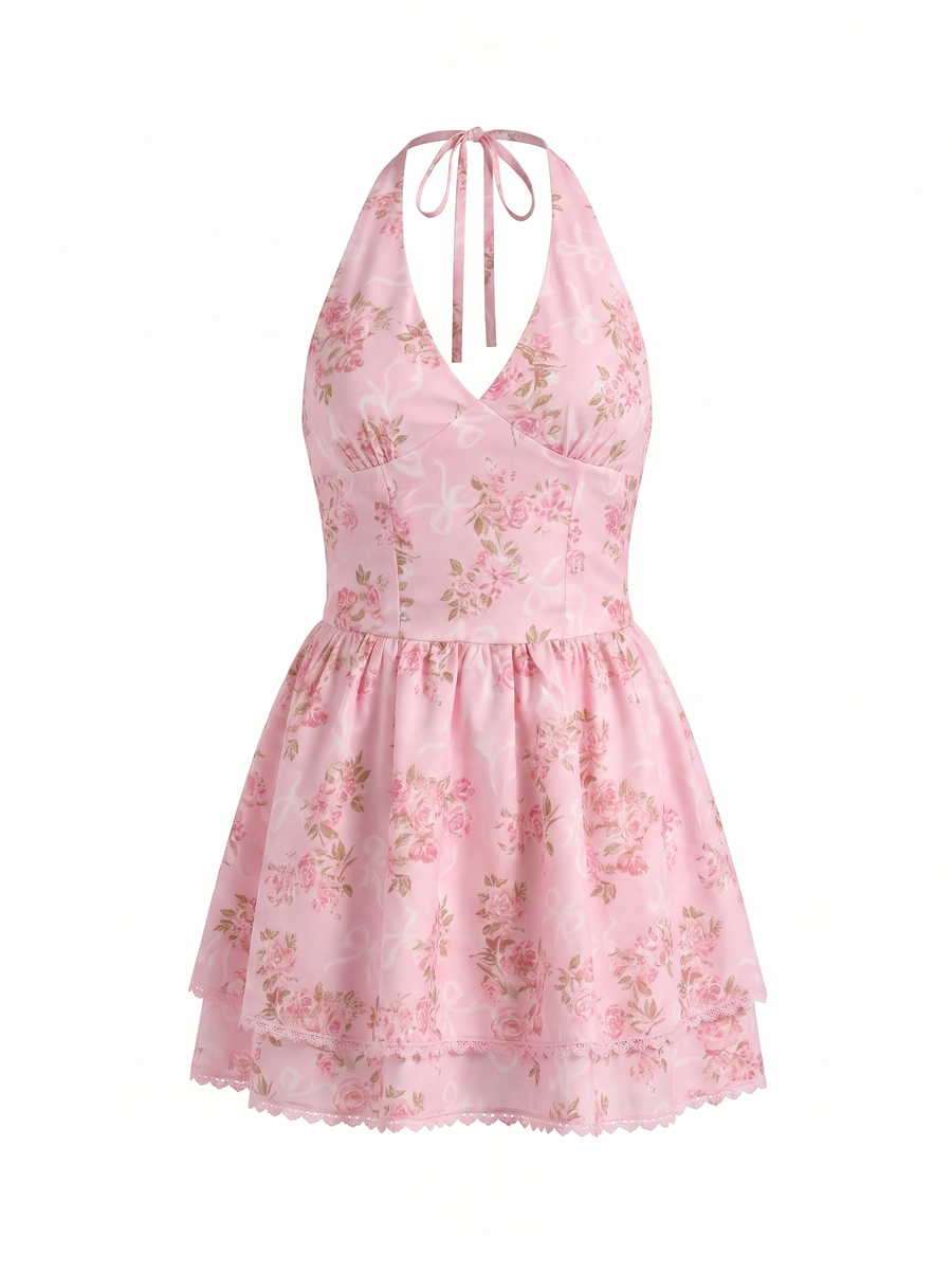 Felicia Minikleid mit Neckholder und Blumenprint