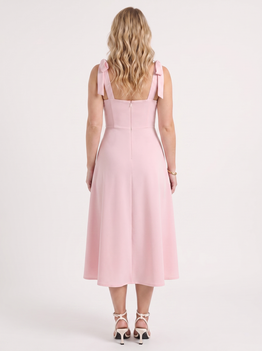Lanie Midikleid mit Herzausschnitt und Bindeträgern