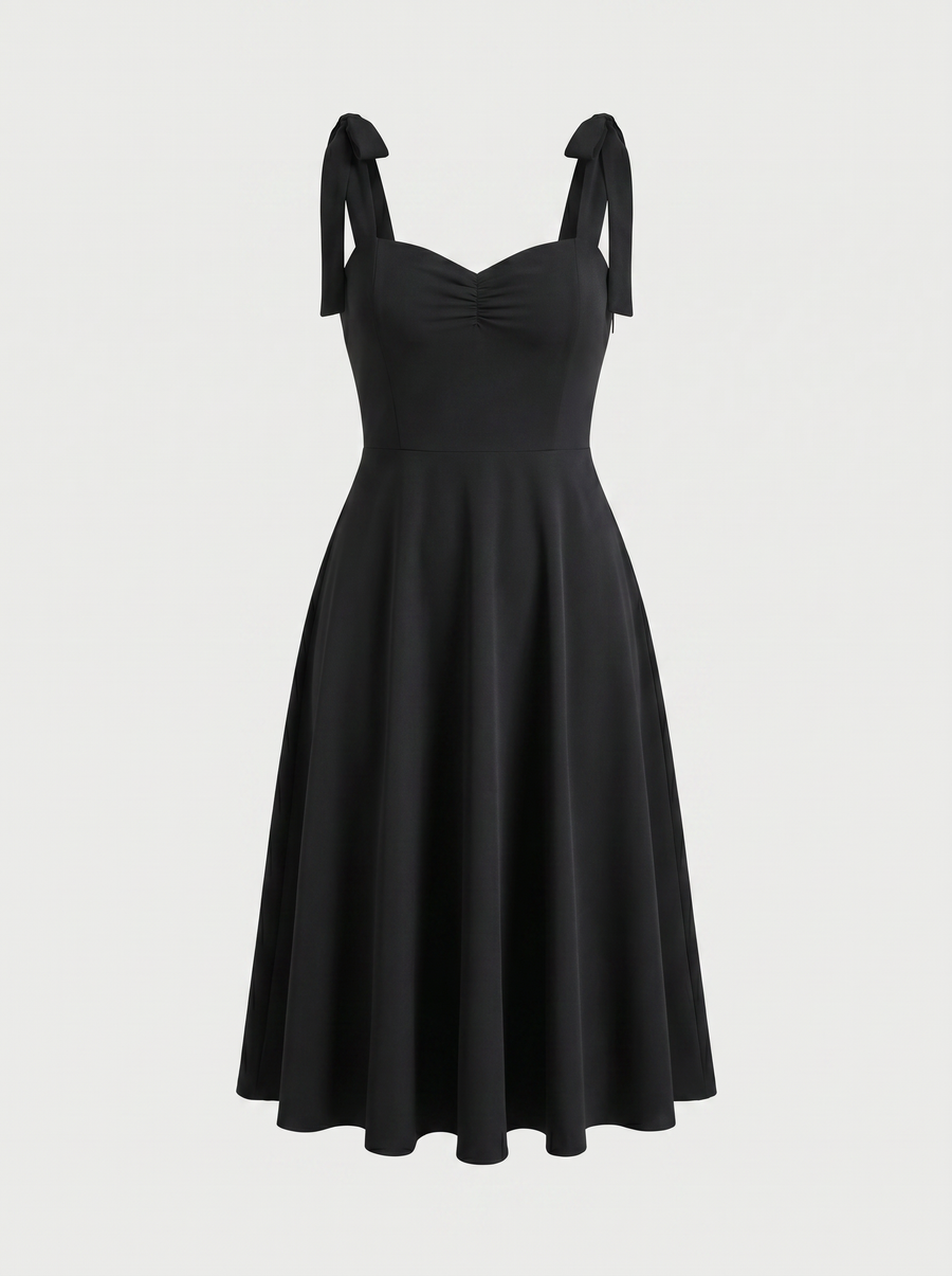 Lanie Midikleid mit Herzausschnitt und Bindeträgern