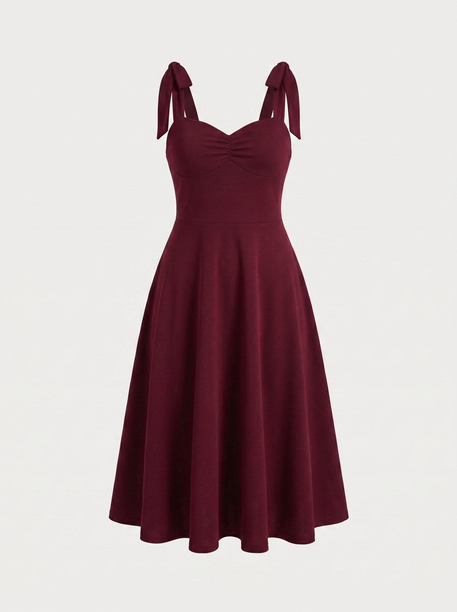 Lanie Midikleid mit Herzausschnitt und Bindeträgern
