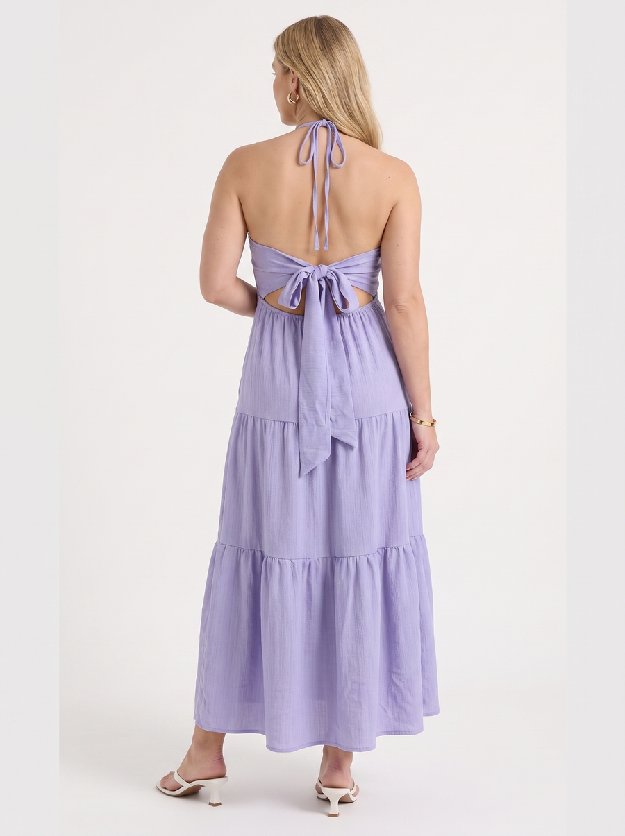 Sloane Volant-Maxikleid mit Neckholder