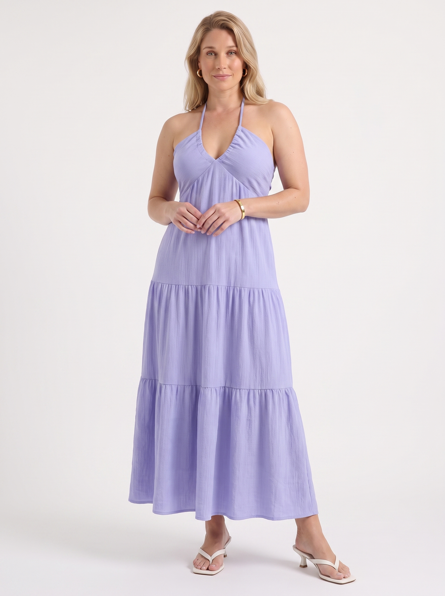 Sloane Volant-Maxikleid mit Neckholder