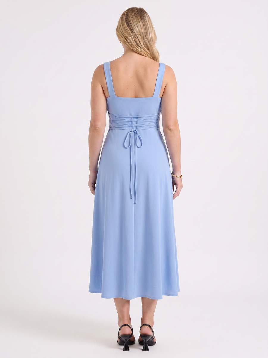 Chloe Midikleid mit Karree-Ausschnitt