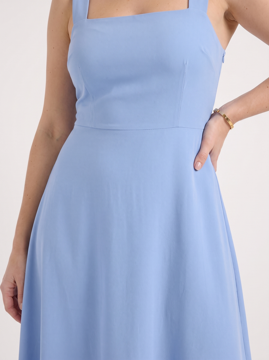Chloe Midikleid mit Karree-Ausschnitt