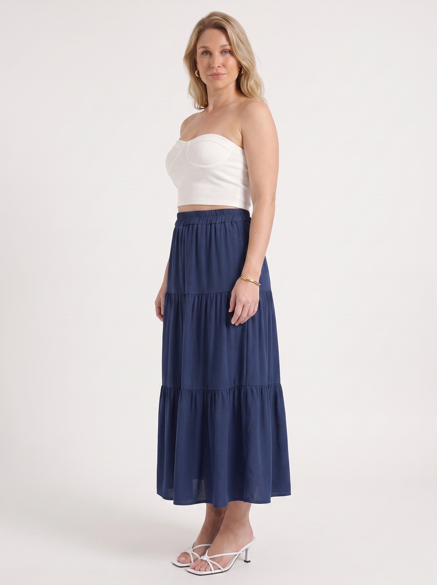 Agatha Maxirock im Stufen-Look