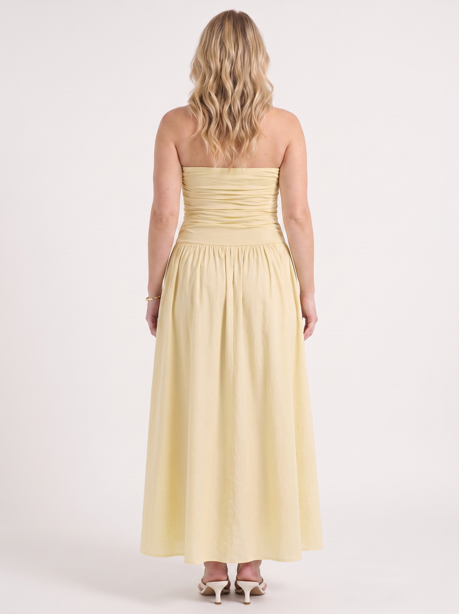 Glenna Gerafftes Bandeau Maxikleid
