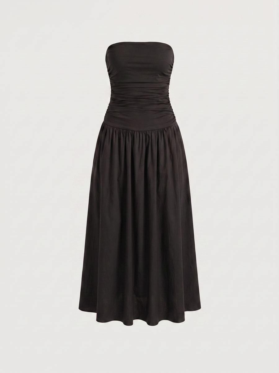 Glenna Gerafftes Bandeau Maxikleid