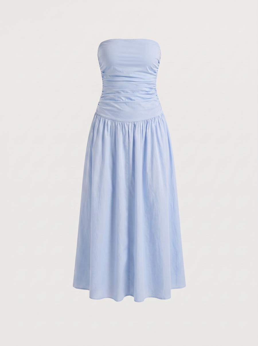 Glenna Gerafftes Bandeau Maxikleid
