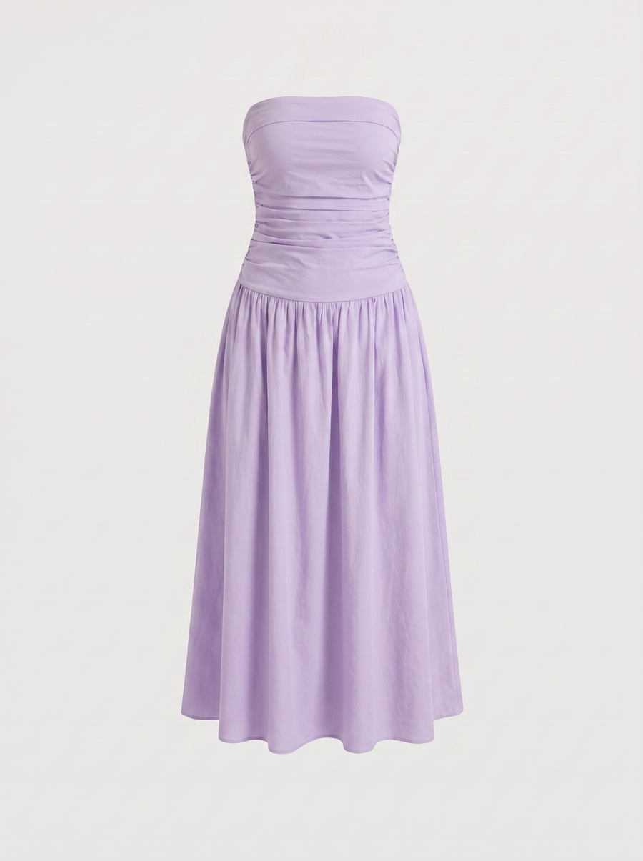 Glenna Gerafftes Bandeau Maxikleid