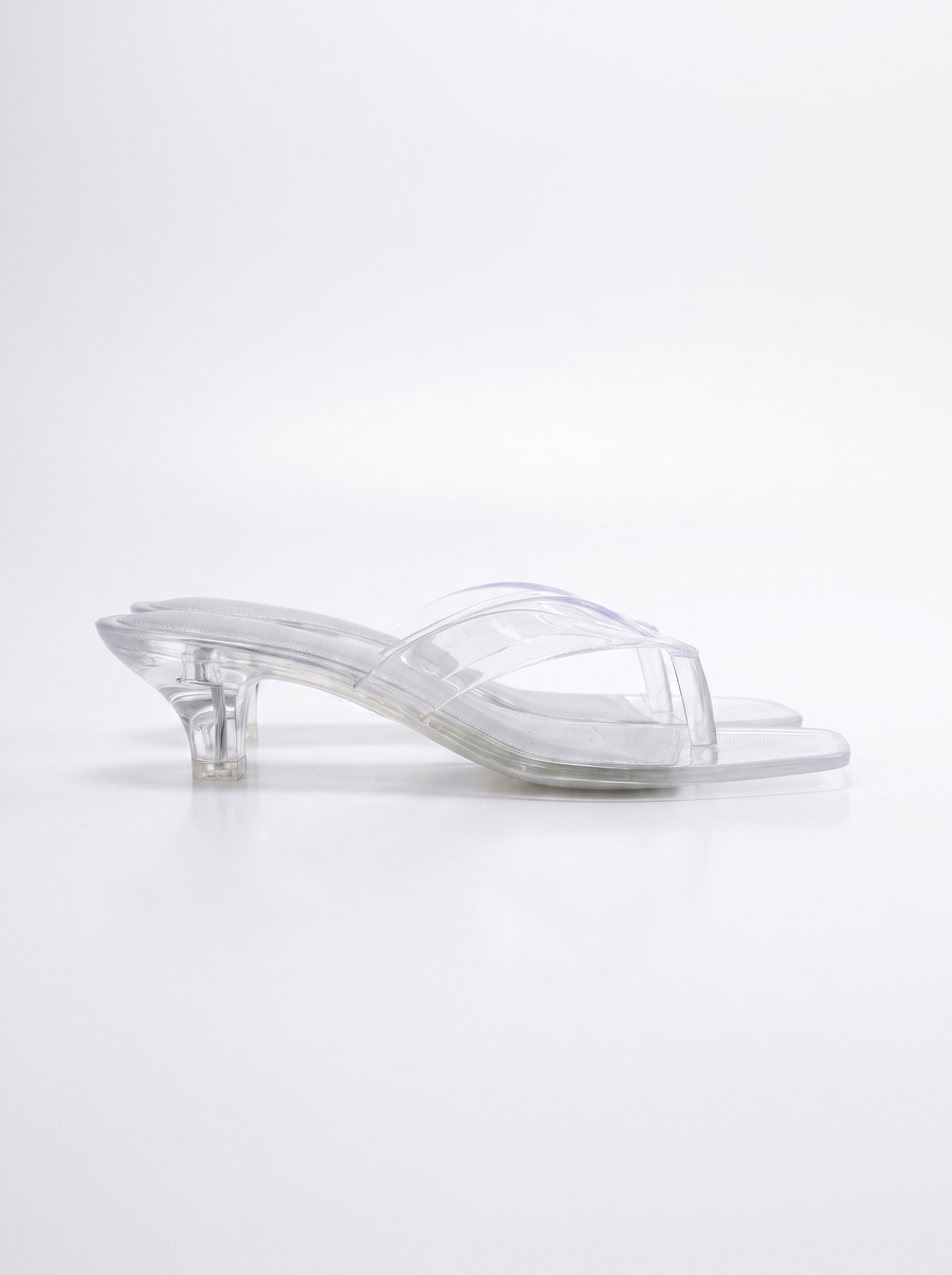 Mikayla Zehensteg-Sandaletten in Transparent-Optik