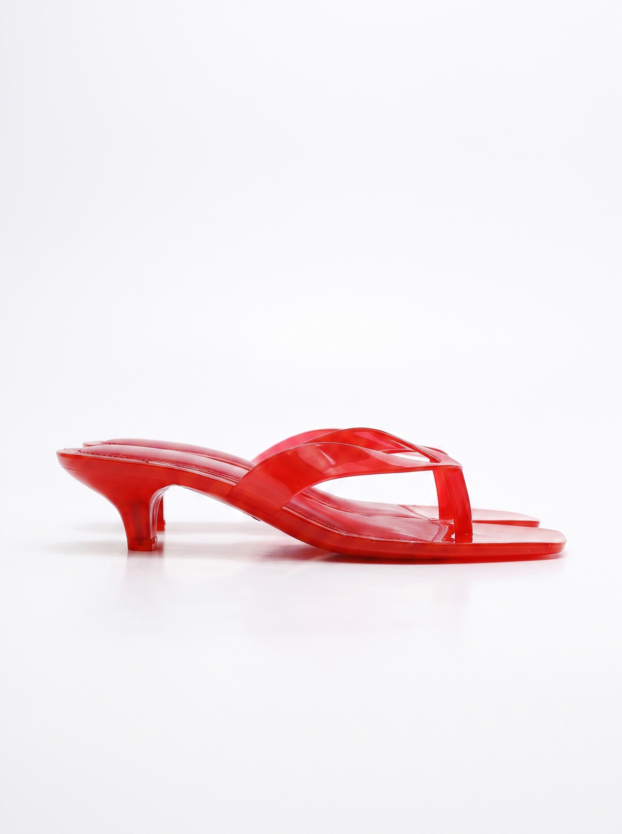 Mikayla Zehensteg-Sandaletten in Transparent-Optik