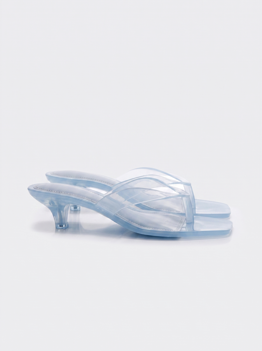 Mikayla Zehensteg-Sandaletten in Transparent-Optik