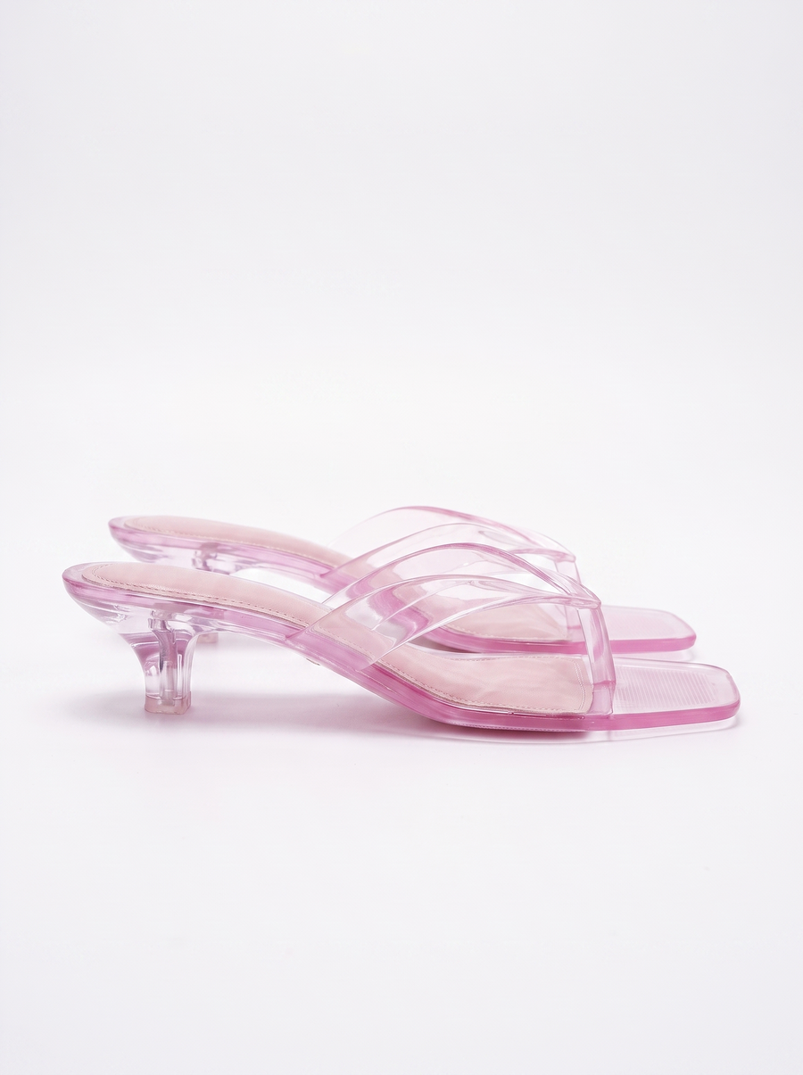 Mikayla Zehensteg-Sandaletten in Transparent-Optik