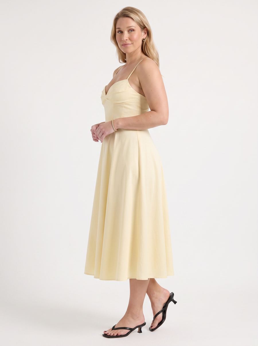 Vina Midikleid mit Herzausschnitt