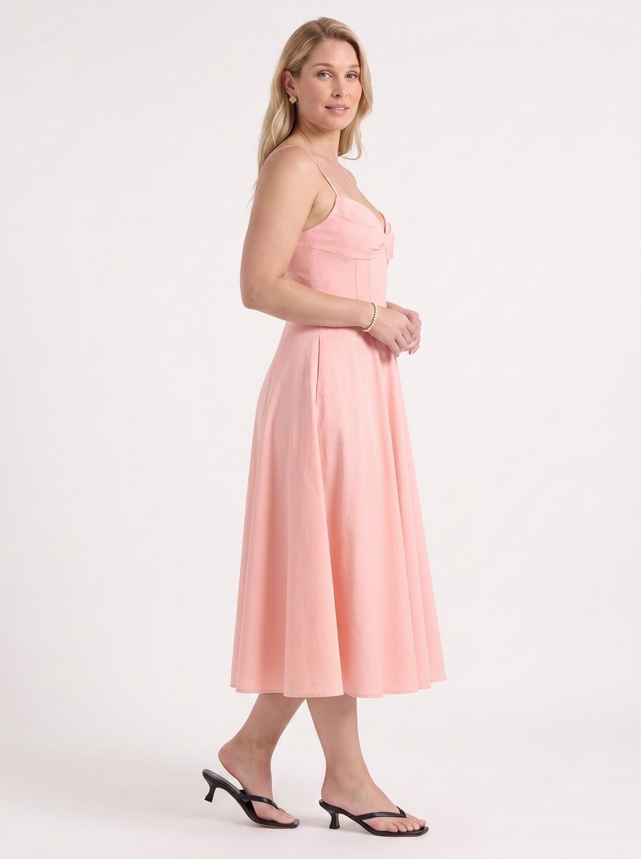 Vina Midikleid mit Herzausschnitt