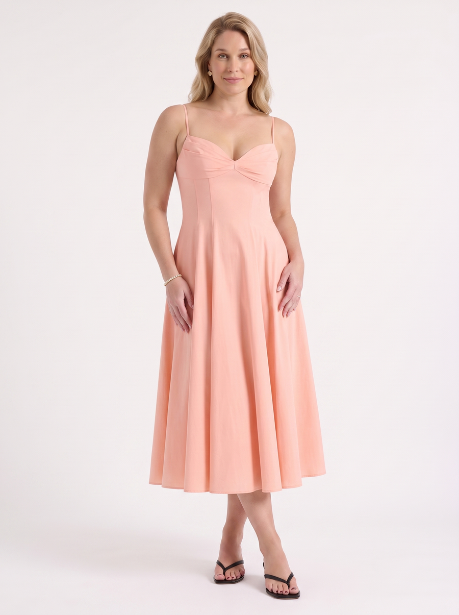 Vina Midikleid mit Herzausschnitt