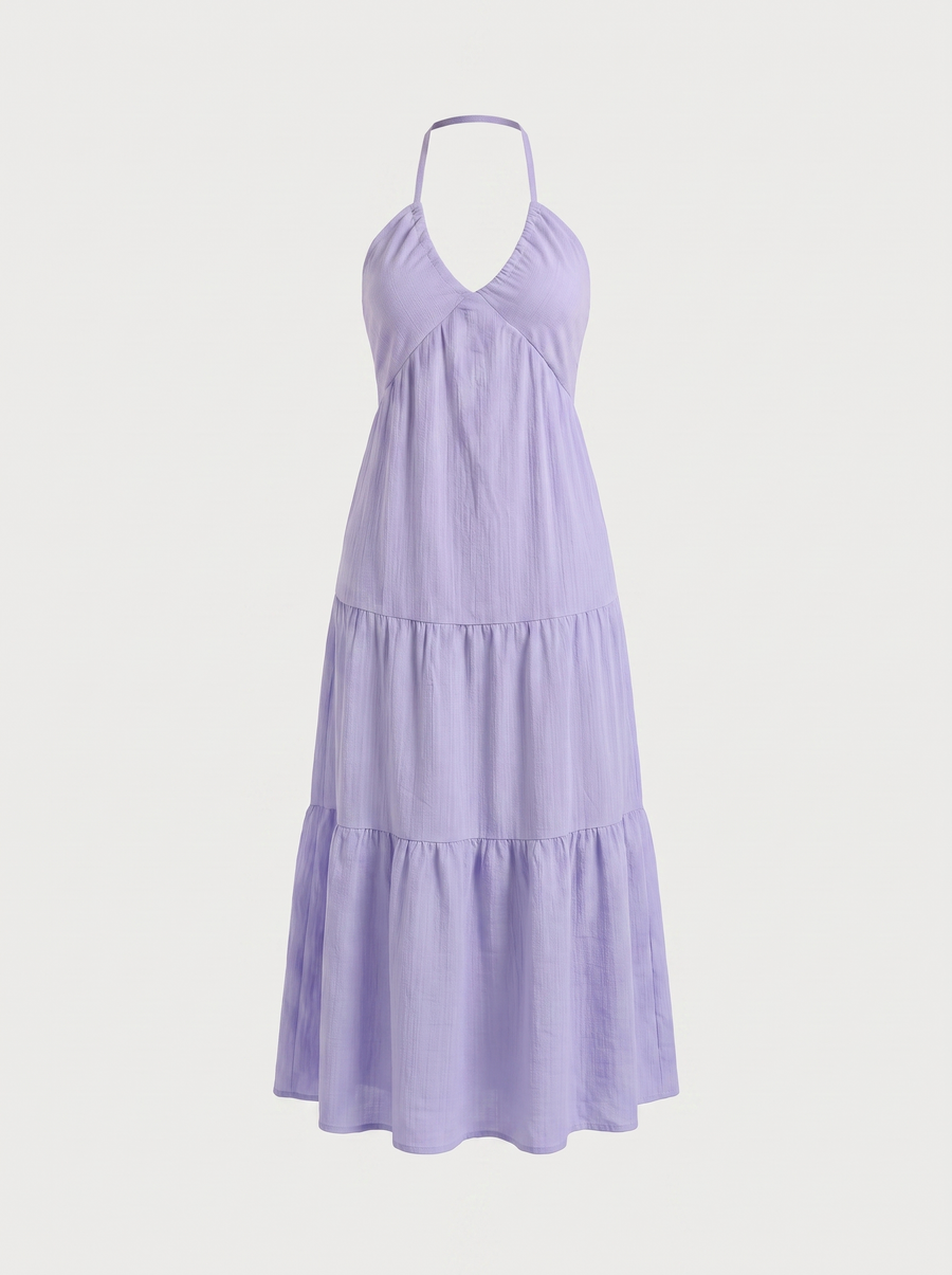 Sloane Volant-Maxikleid mit Neckholder