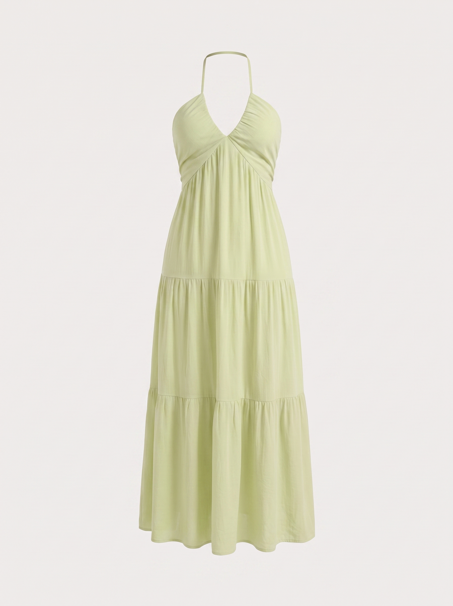 Sloane Volant-Maxikleid mit Neckholder