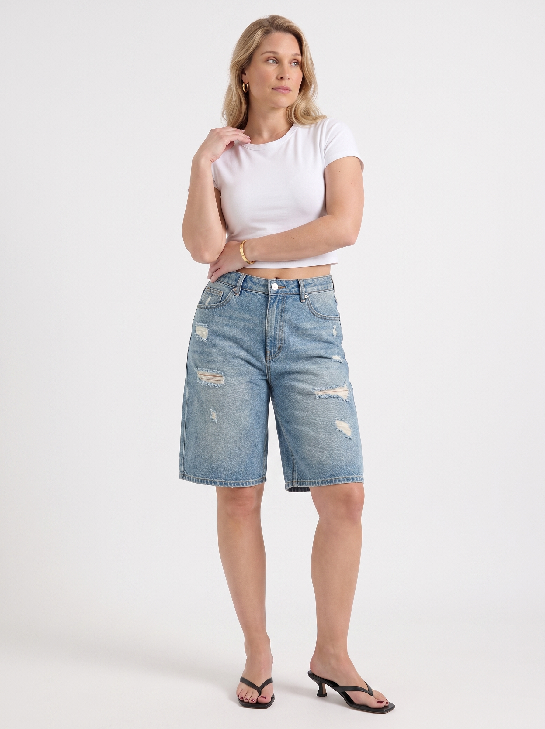 Fergie High-Waist-Bermudashorts