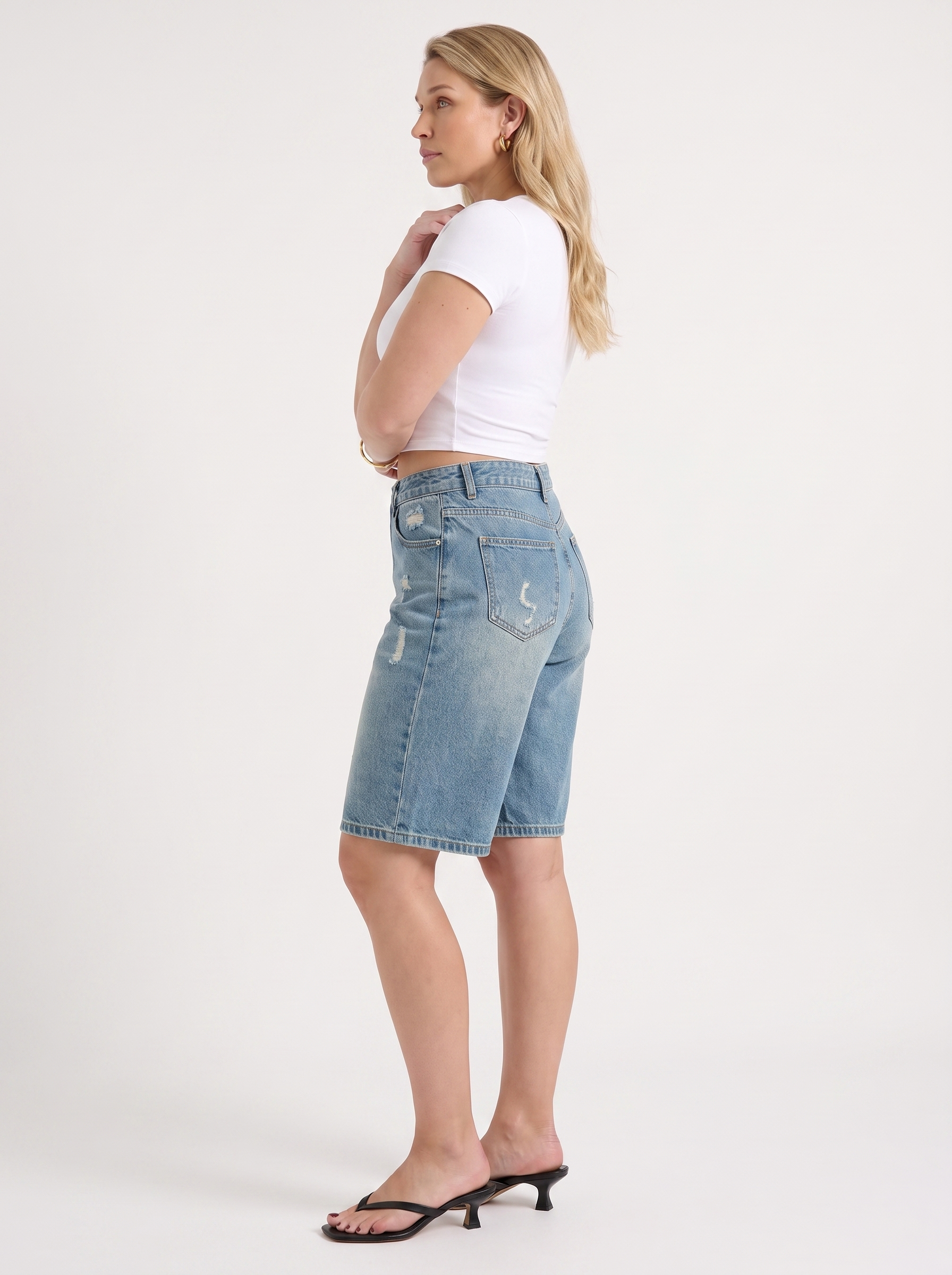 Fergie High-Waist-Bermudashorts
