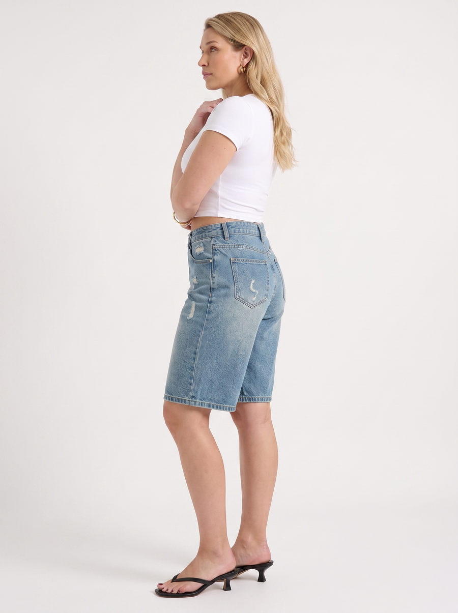 Fergie High-Waist-Bermudashorts