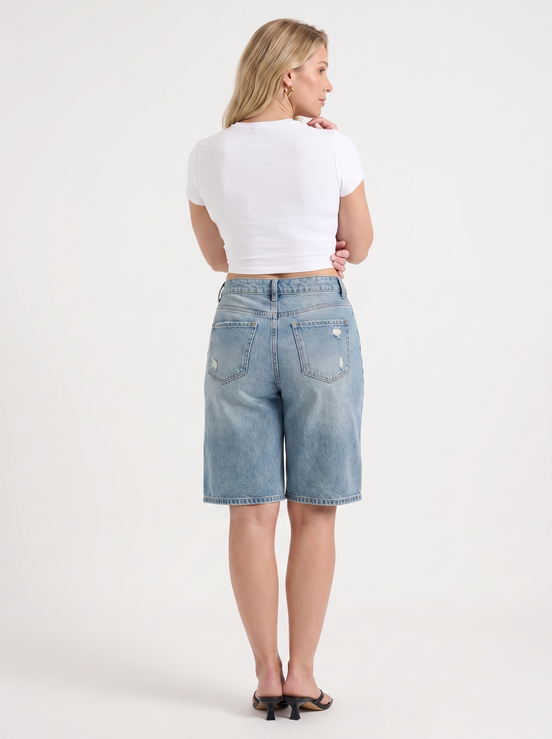 Fergie High-Waist-Bermudashorts