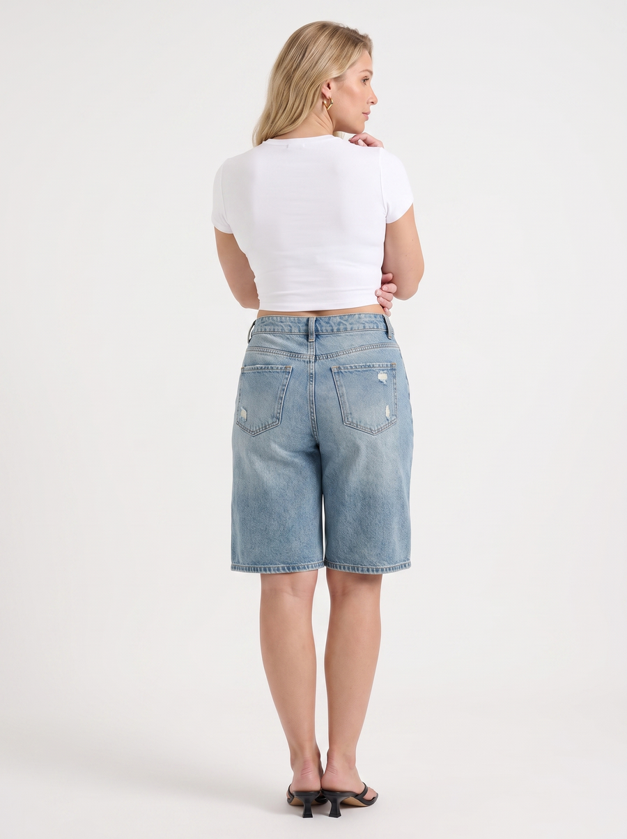 Fergie High-Waist-Bermudashorts