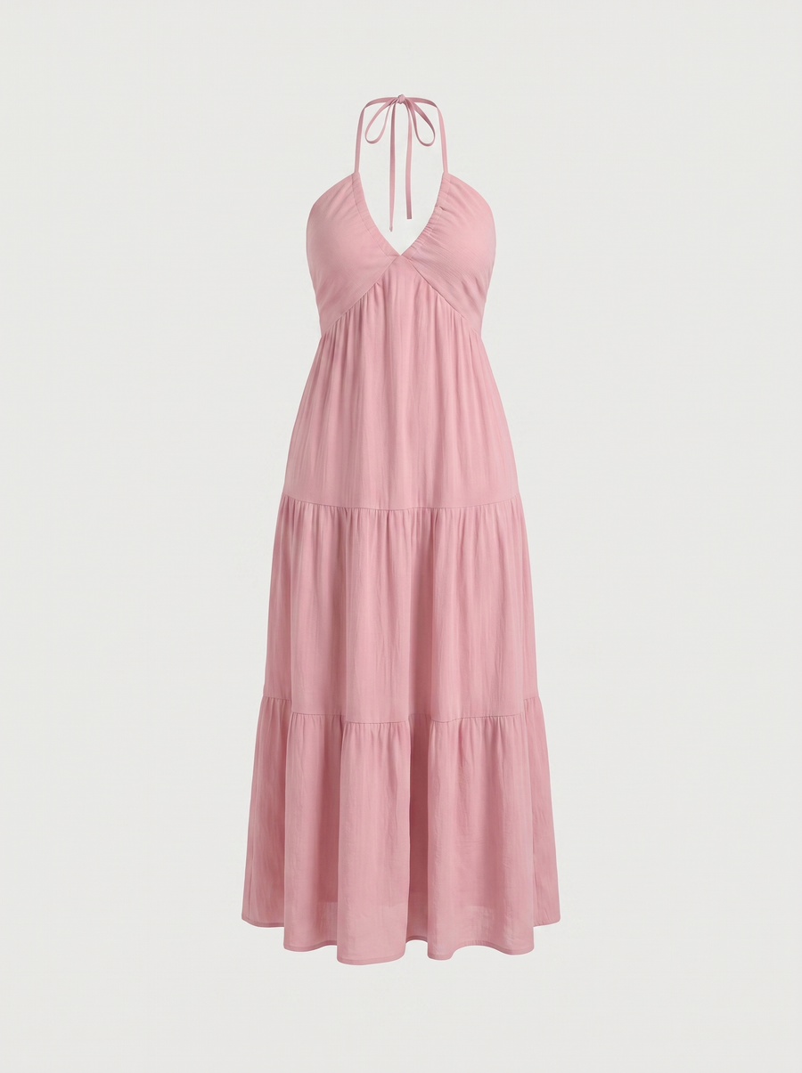 Sloane Volant-Maxikleid mit Neckholder