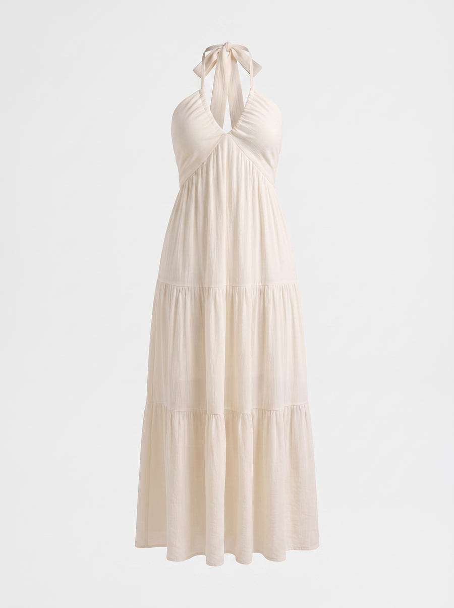 Sloane Volant-Maxikleid mit Neckholder