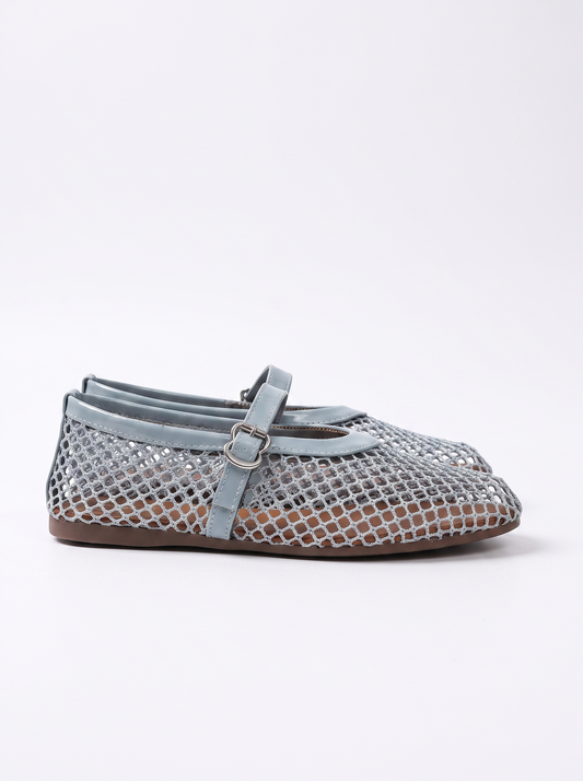 Ginger Netz-Ballerinas mit Spangenriemen