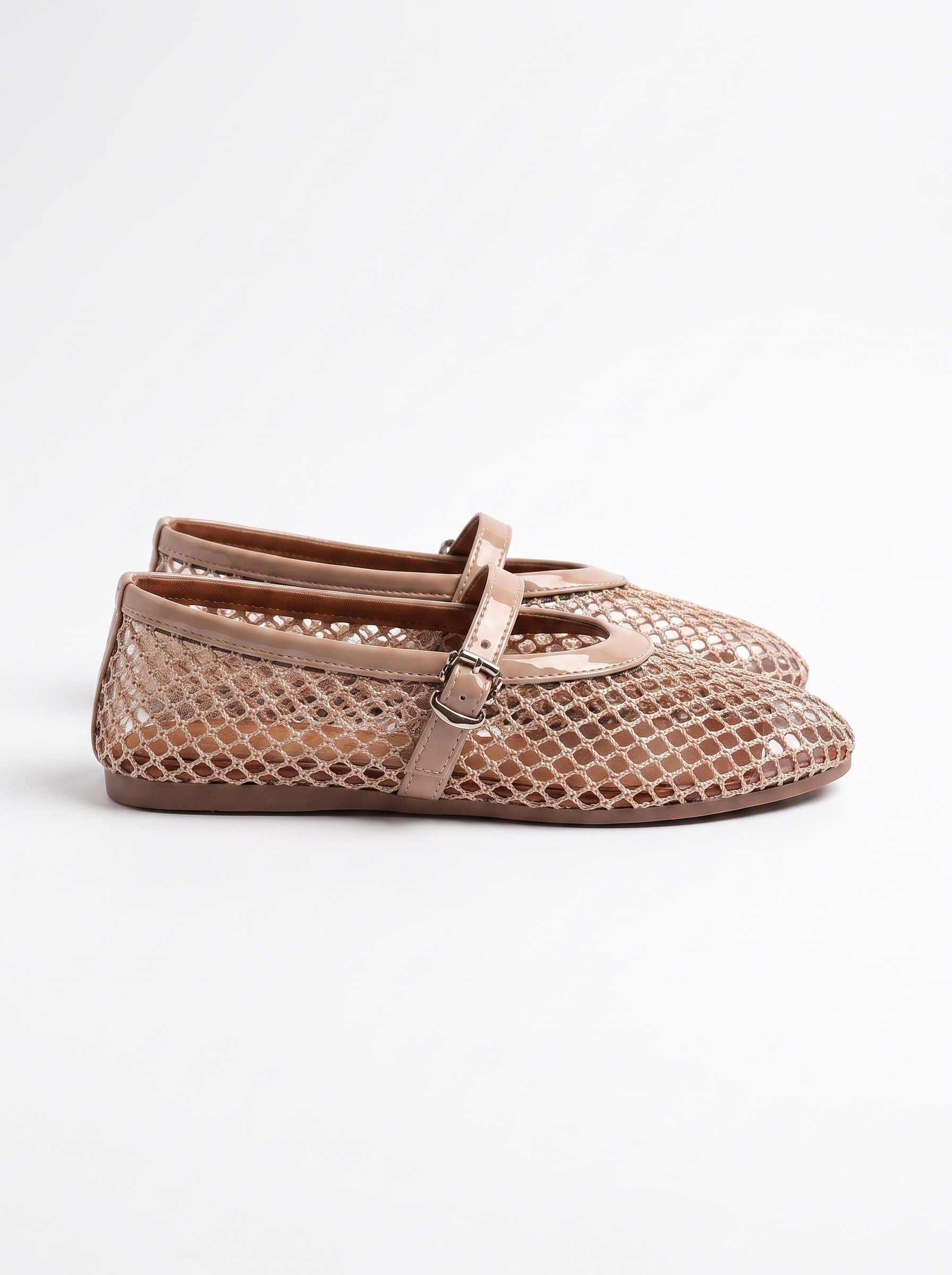 Ginger Netz-Ballerinas mit Spangenriemen