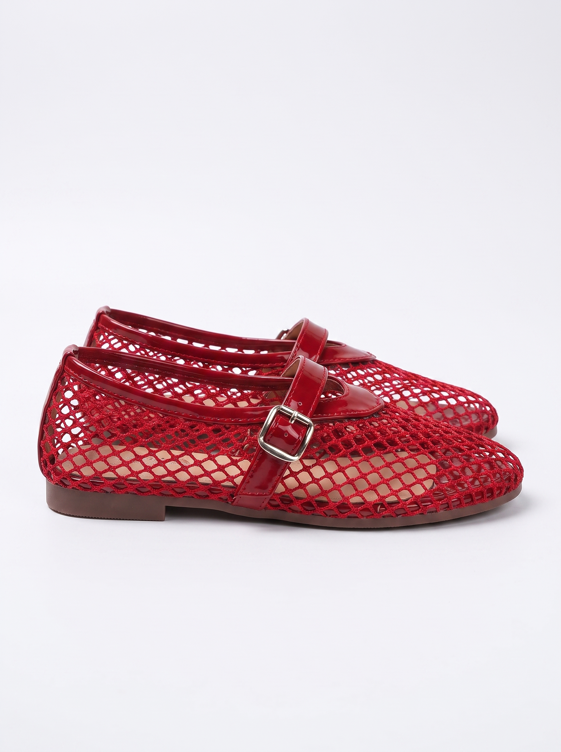 Ginger Netz-Ballerinas mit Spangenriemen