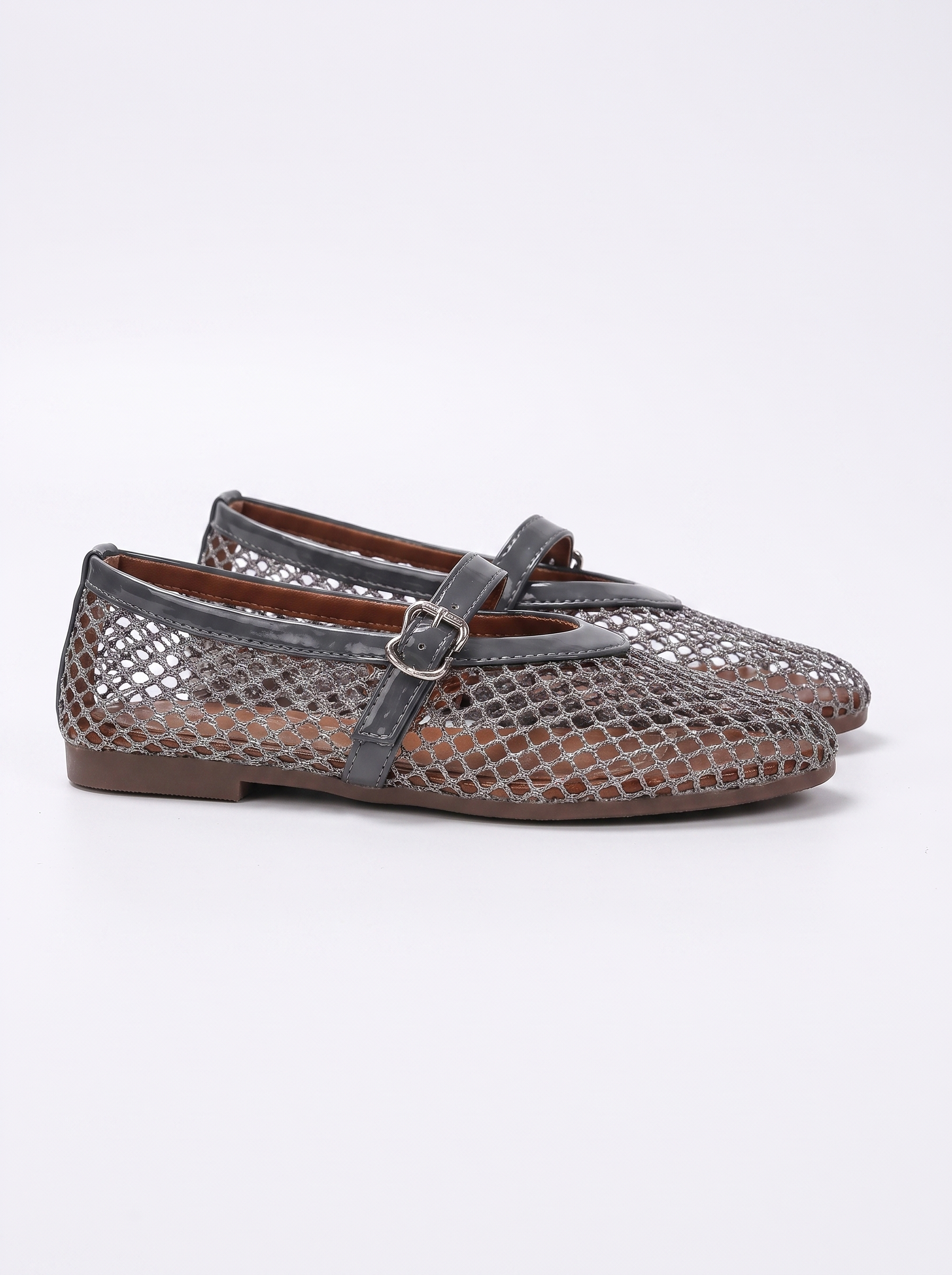 Ginger Netz-Ballerinas mit Spangenriemen