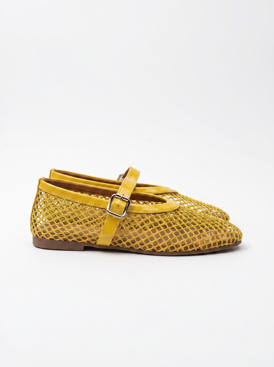Ginger Netz-Ballerinas mit Spangenriemen