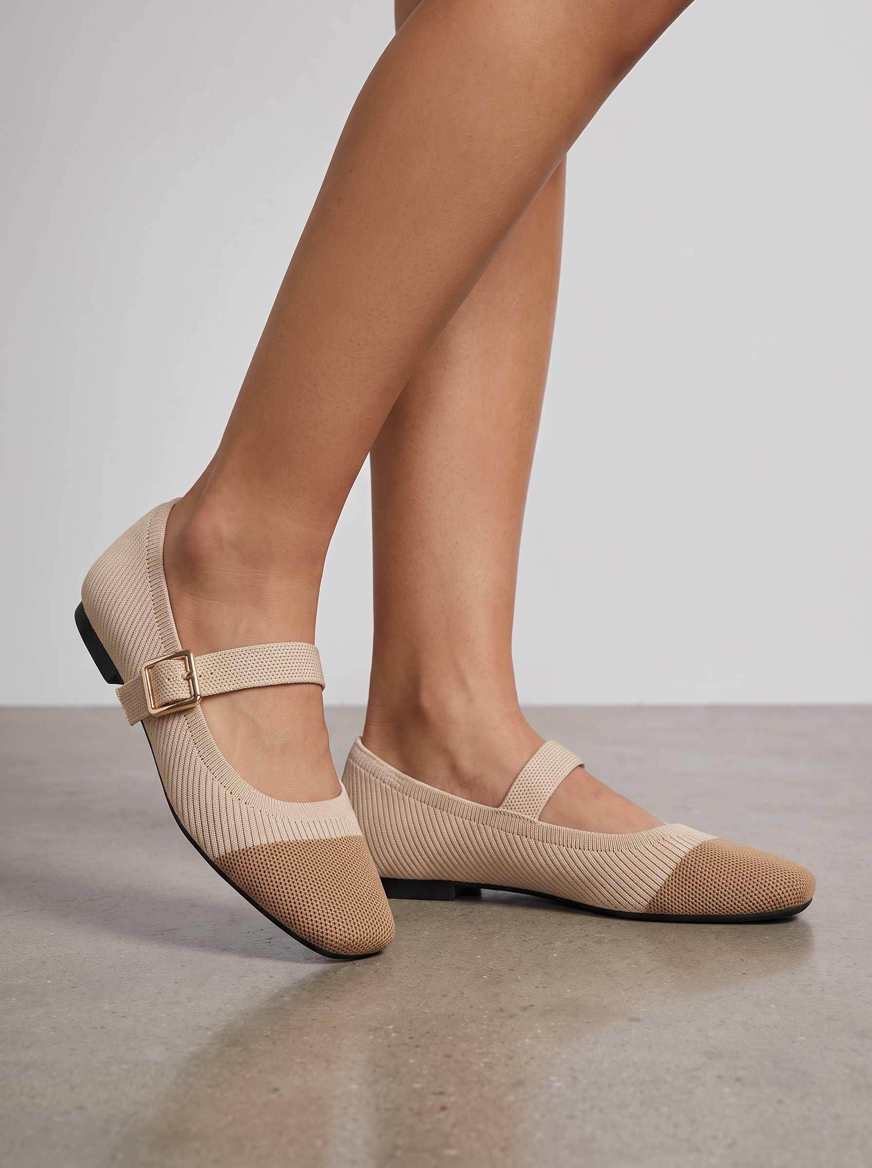 Mila Riemchenballerinas Strickoptik