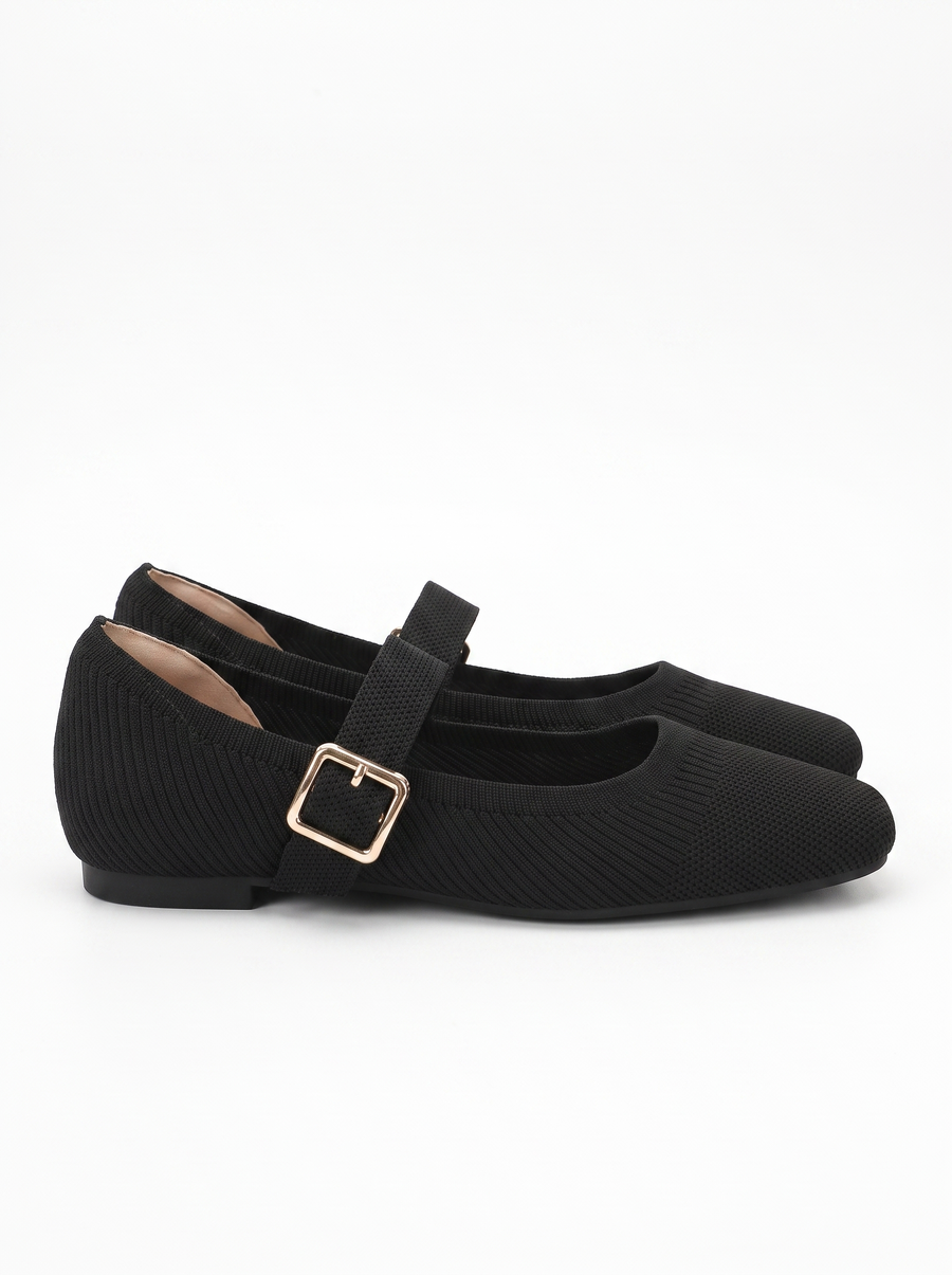 Mila Riemchenballerinas Strickoptik