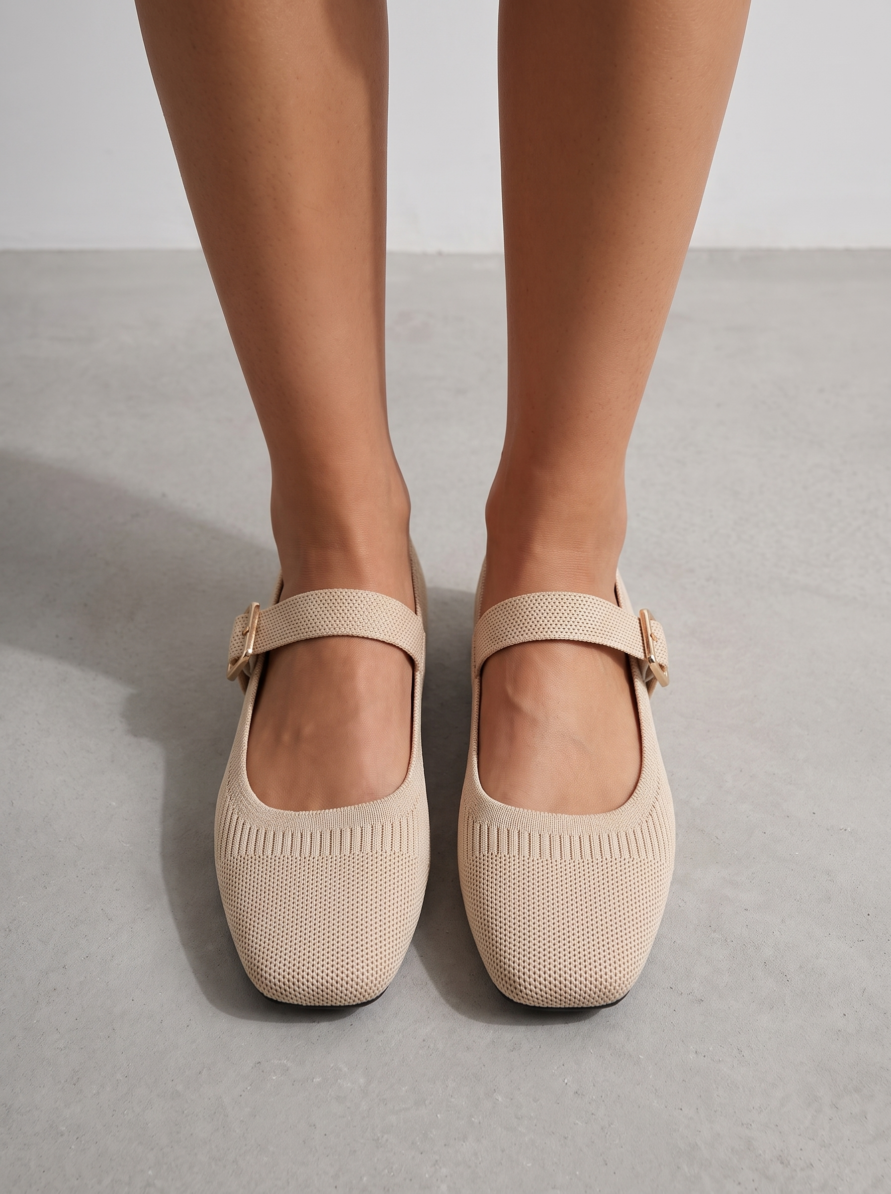 Mila Riemchenballerinas Strickoptik