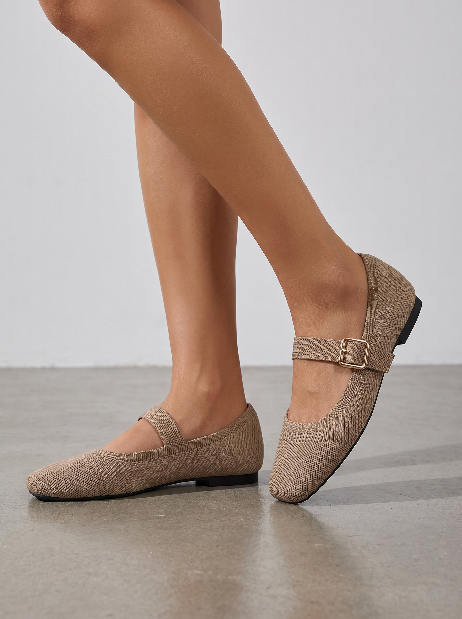 Mila Riemchenballerinas Strickoptik