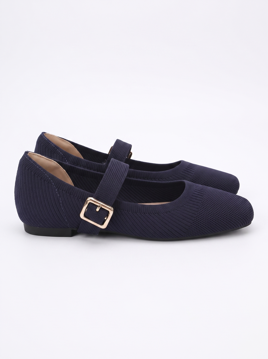Mila Riemchenballerinas Strickoptik