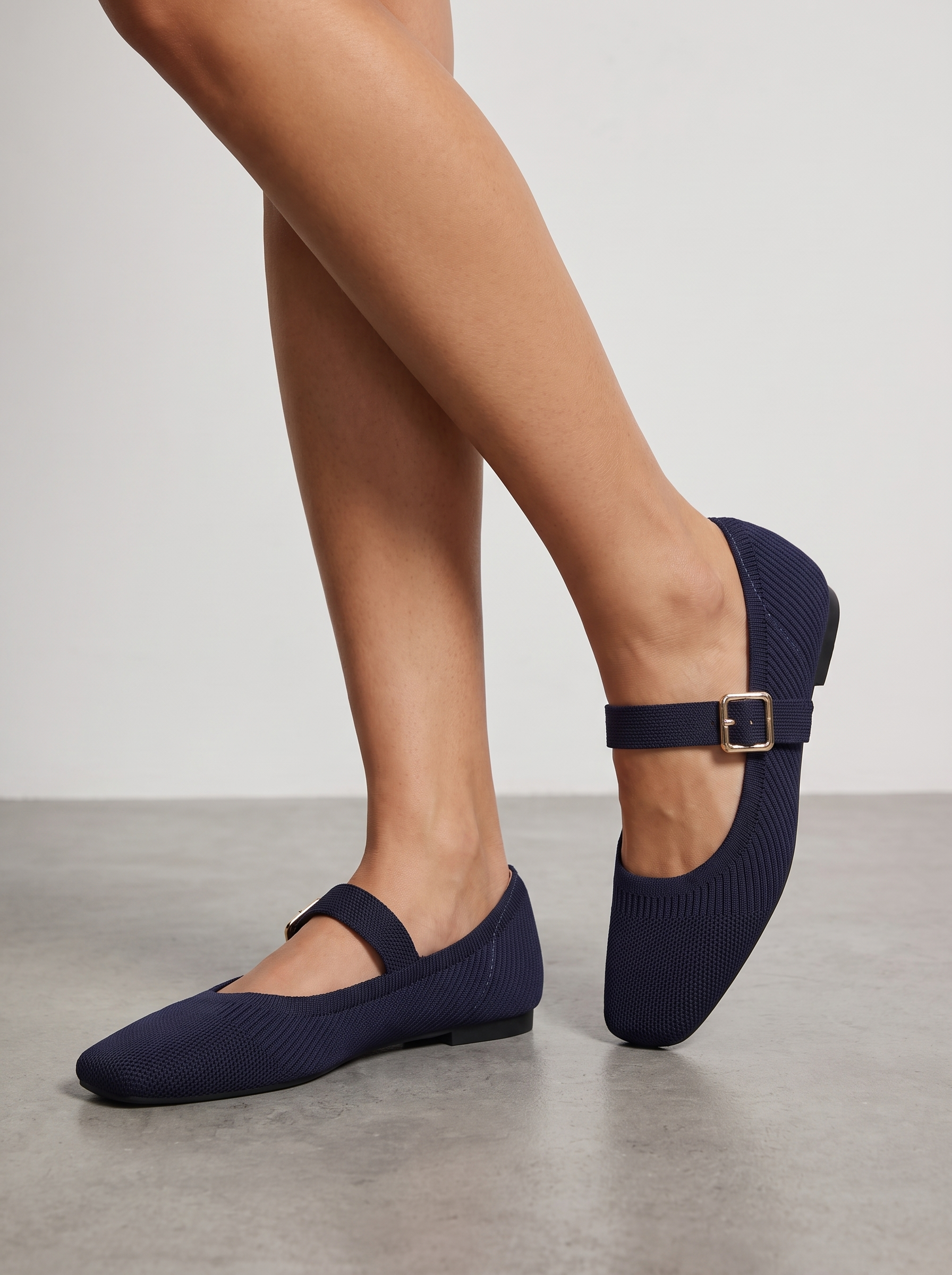 Mila Riemchenballerinas Strickoptik