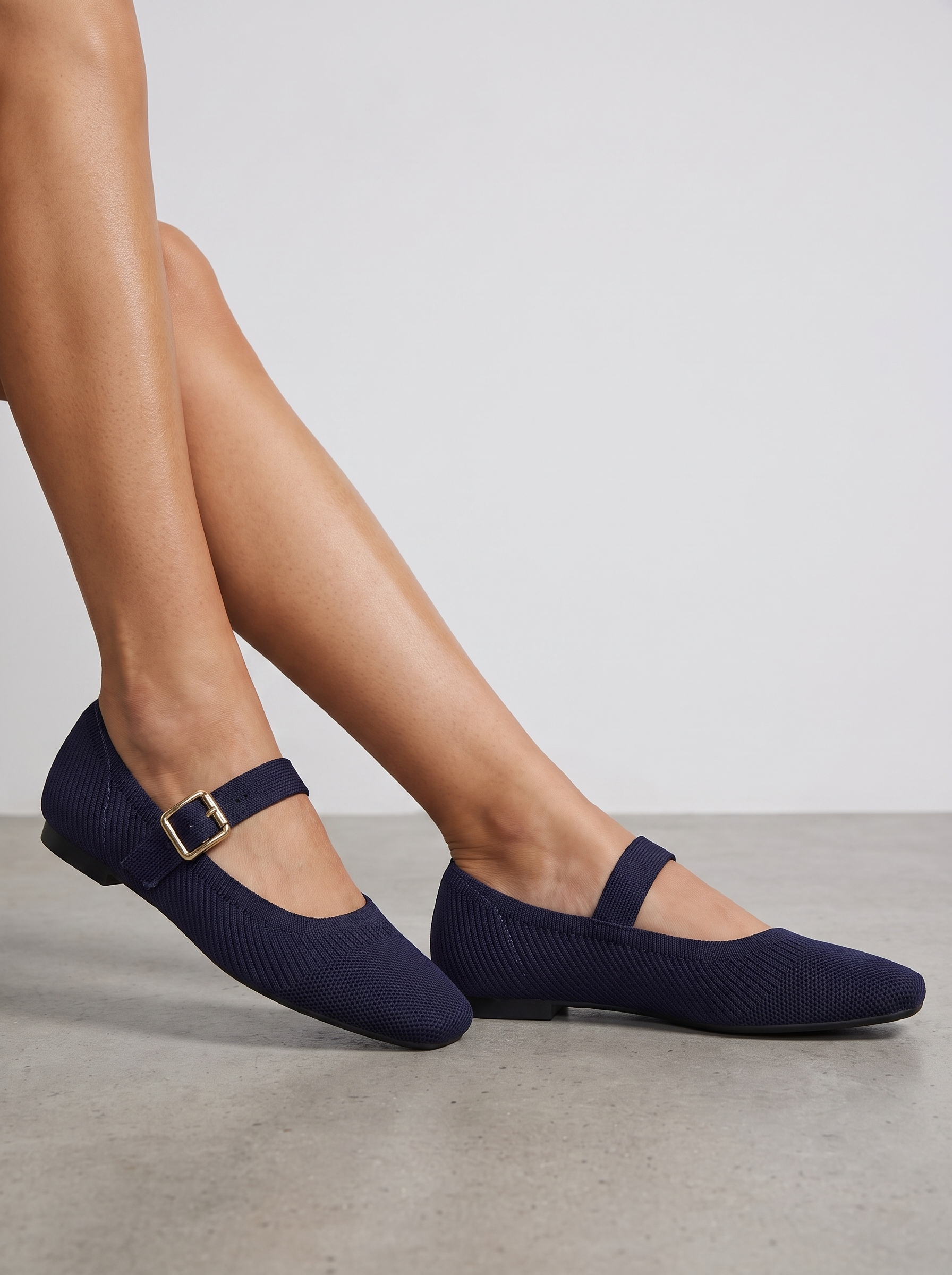 Mila Riemchenballerinas Strickoptik