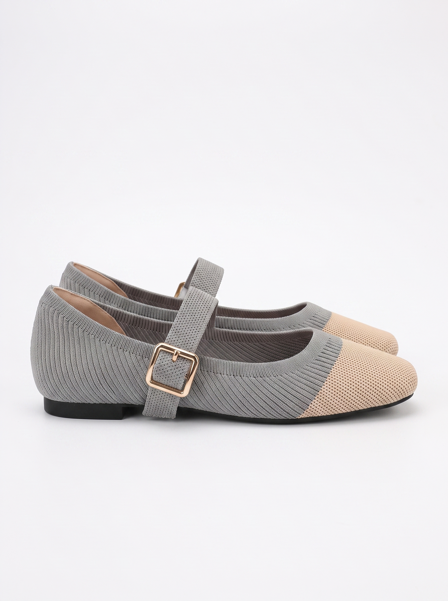 Mila Riemchenballerinas Strickoptik