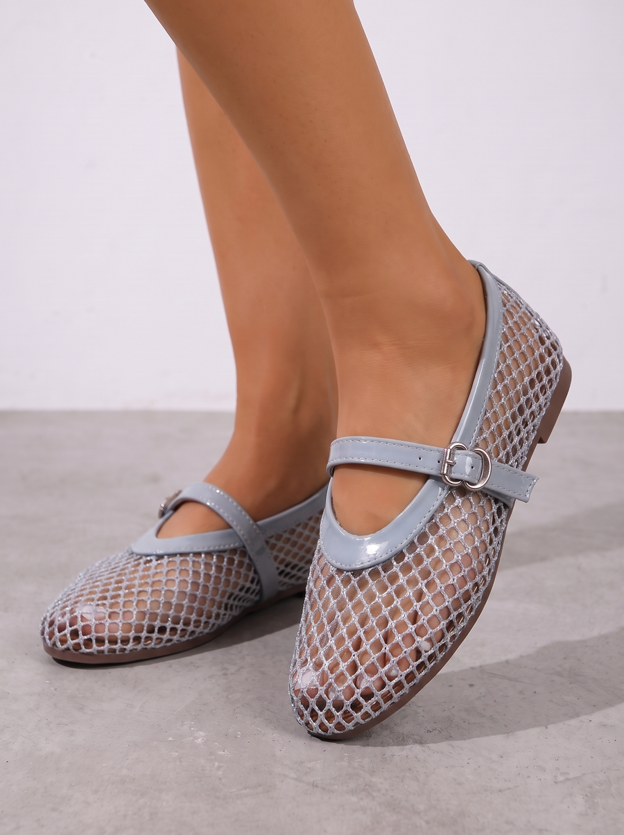 Ginger Netz-Ballerinas mit Spangenriemen