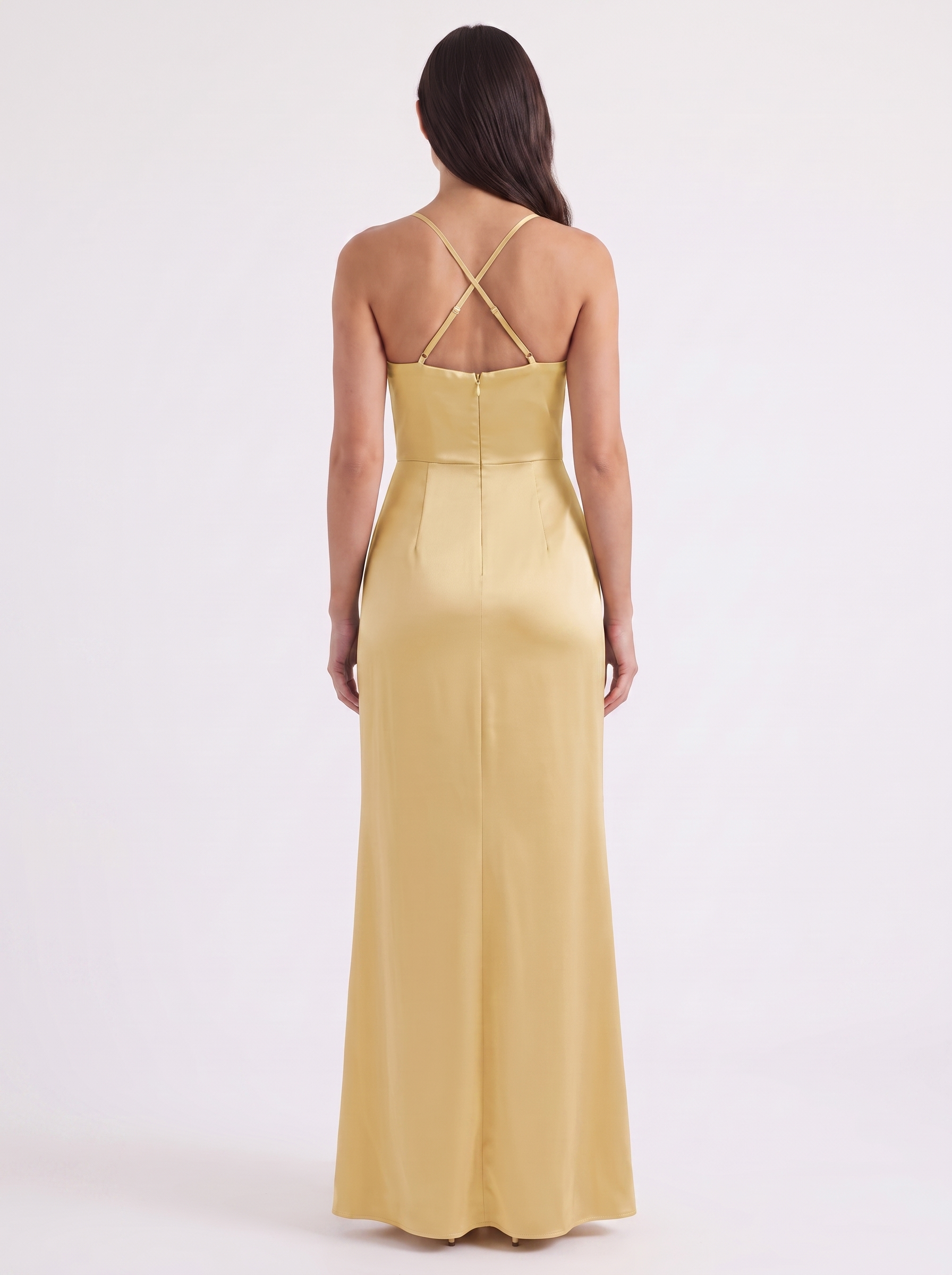 Rhiannon Seidiges Maxi-Slipkleid