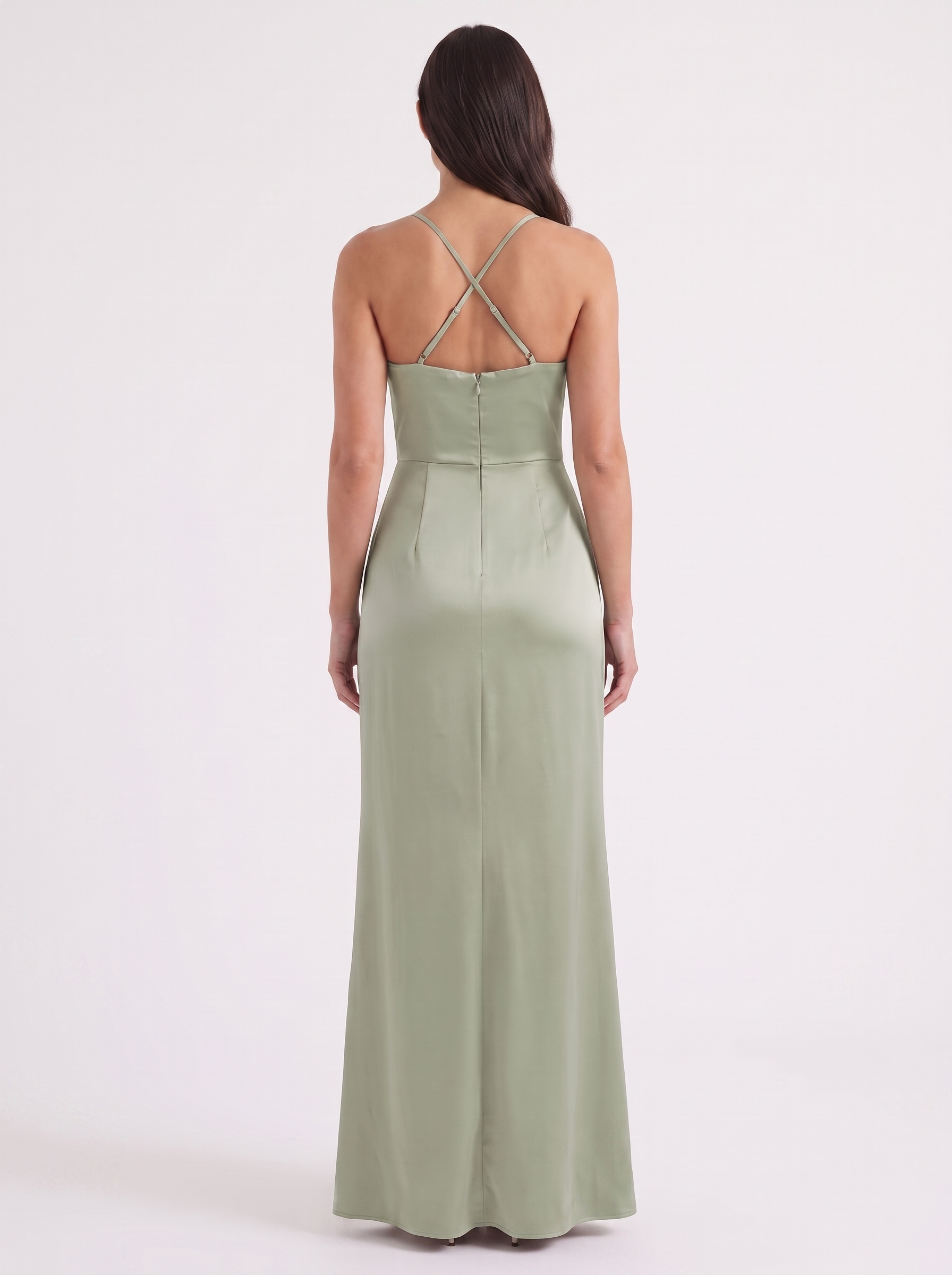 Rhiannon Seidiges Maxi-Slipkleid